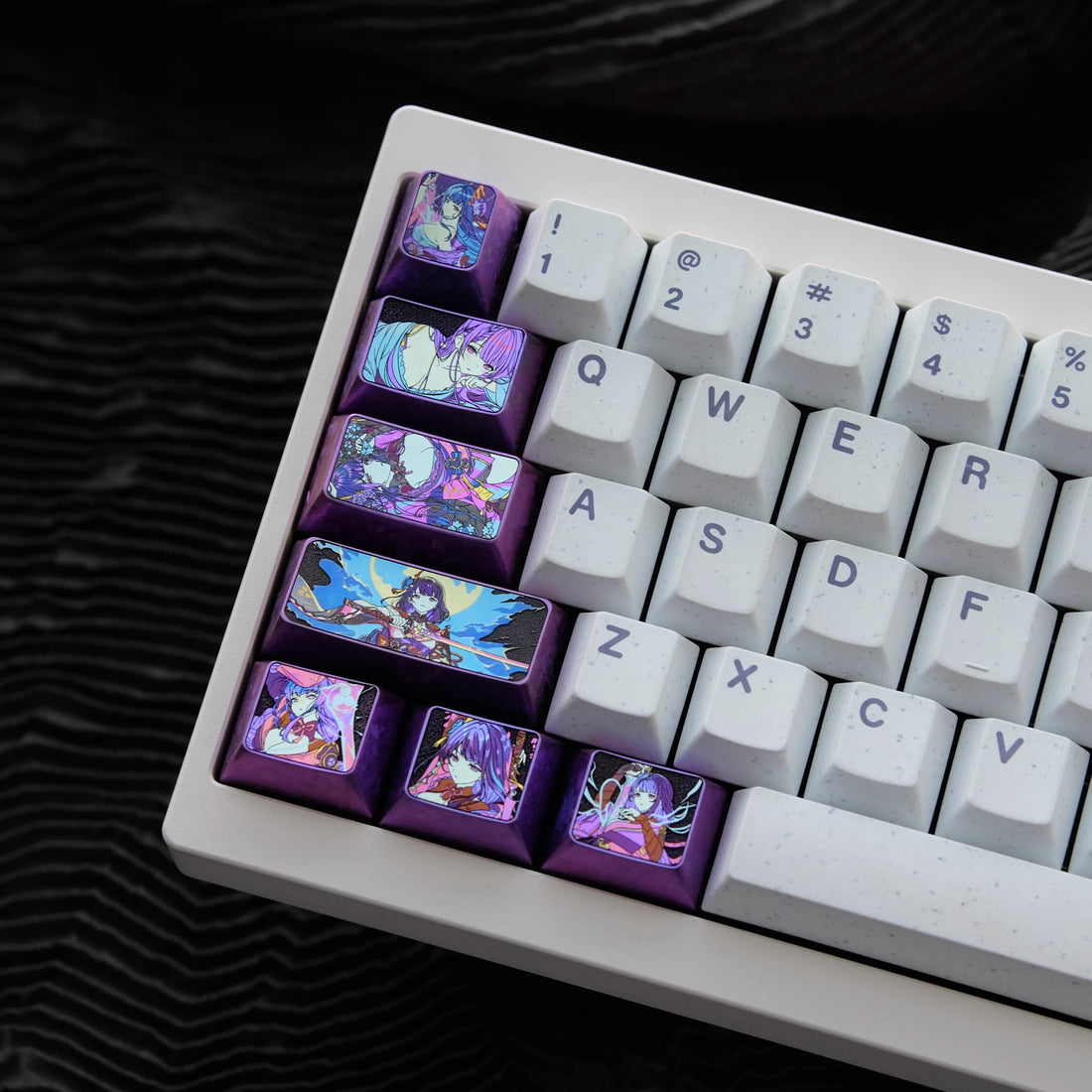 Genshin Impact,Beelzebul, 7-piece titanium alloy personalized keycaps, anime, gaming, cultural merchandise, mechanical keyboard decoration keycaps