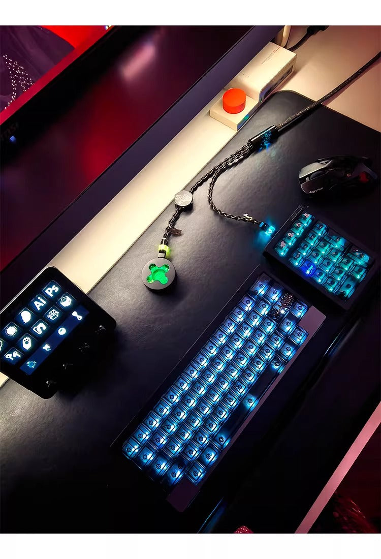 Independent induction magnetic switch light, one to two dual Type-C, 8k gaming cable, keyboard customization, manual data cable
