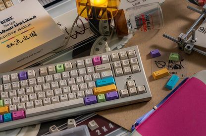 Rubber hose animation style themed keycap set, mechanical keycap PBT material material personalized keycap set, Retro animated films, compatible with 61/64/68/75/84/87/104 mechanical keyboard replacement keycap