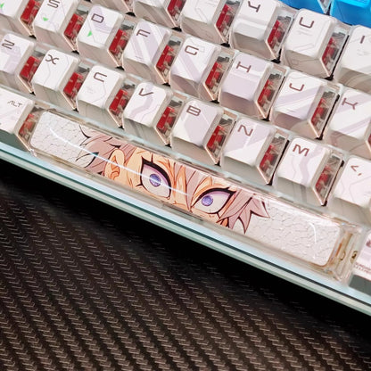 Demon Slayer: Kimetsu no Yaiba, Shinazugawa Sanemi, PC Crystal Resin Spacebar, Anime Game Culture Creative Decorative Keycaps