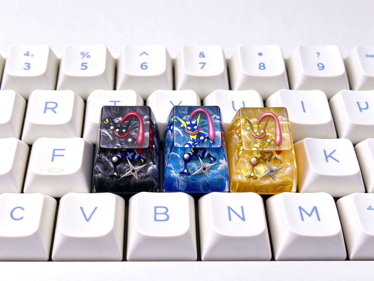Pok é mon series/ Greninja Crystal Resin Keycaps Original Design Personalized Keycaps, Anime Game Culture Creative Keycaps Mechanical Keyboard Cartoon Decorative Keycaps