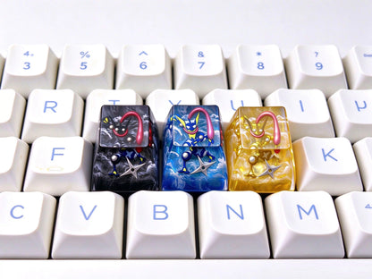 Pok é mon series/ Greninja Crystal Resin Keycaps Original Design Personalized Keycaps, Anime Game Culture Creative Keycaps Mechanical Keyboard Cartoon Decorative Keycaps