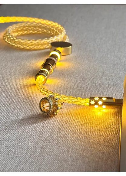 Single crystal copper overall luminous gold/warm light aviation plug customized mechanical keyboard manual data cable