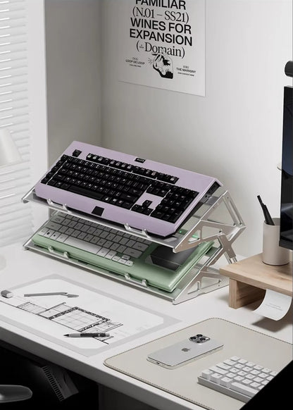 Customized metal anode keyboard bracket, customized mechanical keyboard display stand, double-layer and three-layer desktop storage and decoration bracket