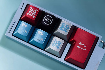 EVA series, mecha themed design, PBT metallic paint material personalized keycap set, anime and game creative design decoration set keycaps