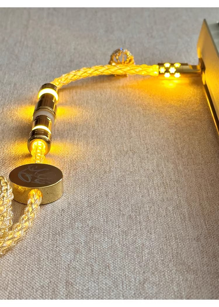 Single crystal copper overall luminous gold/warm light aviation plug customized mechanical keyboard manual data cable