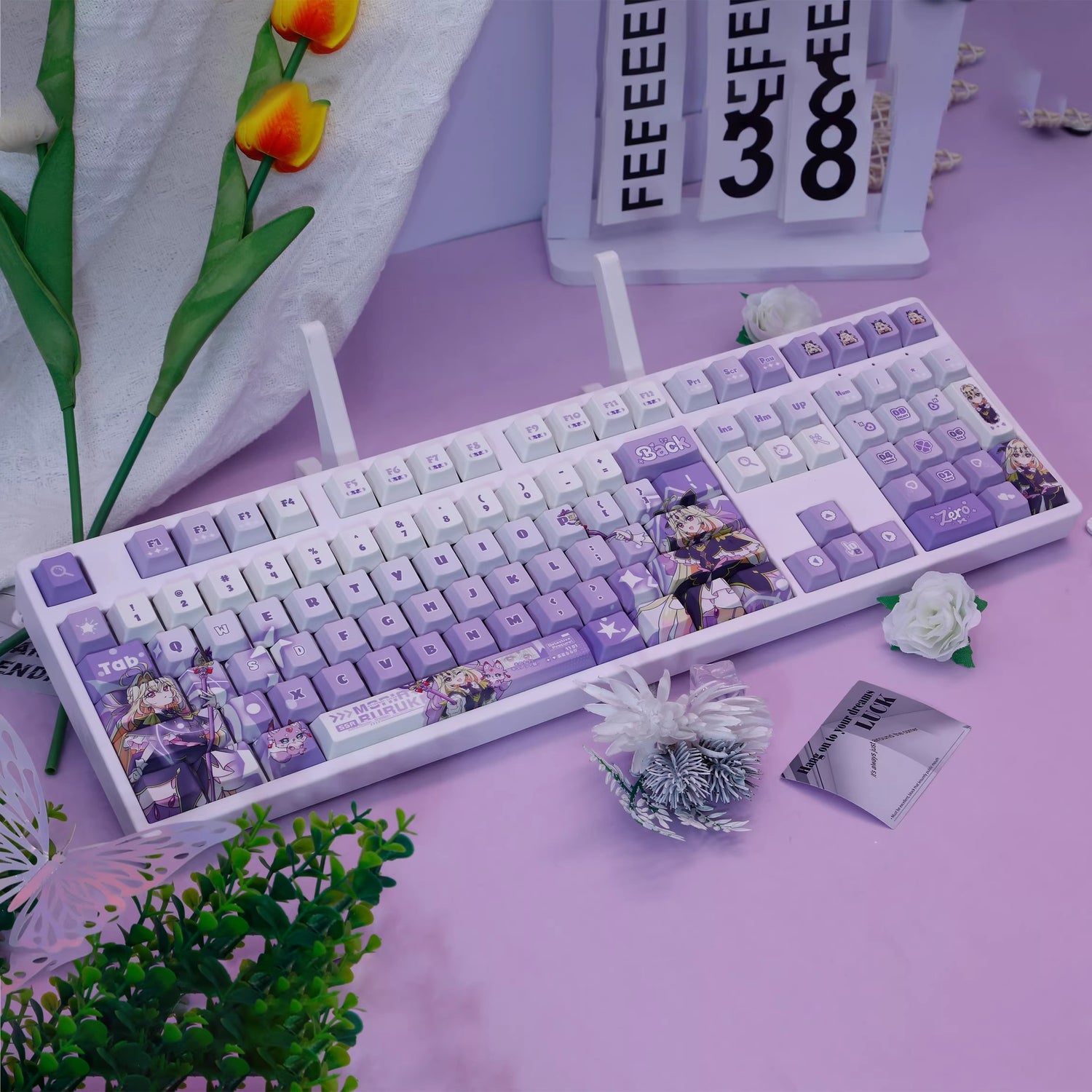 Star Detective Precure! Cure Arcana Shadow Theme Design Keycap, Decorative Keycap Set PBT anime Animation Keycap Mechanical Keyboard Personalized Keycap