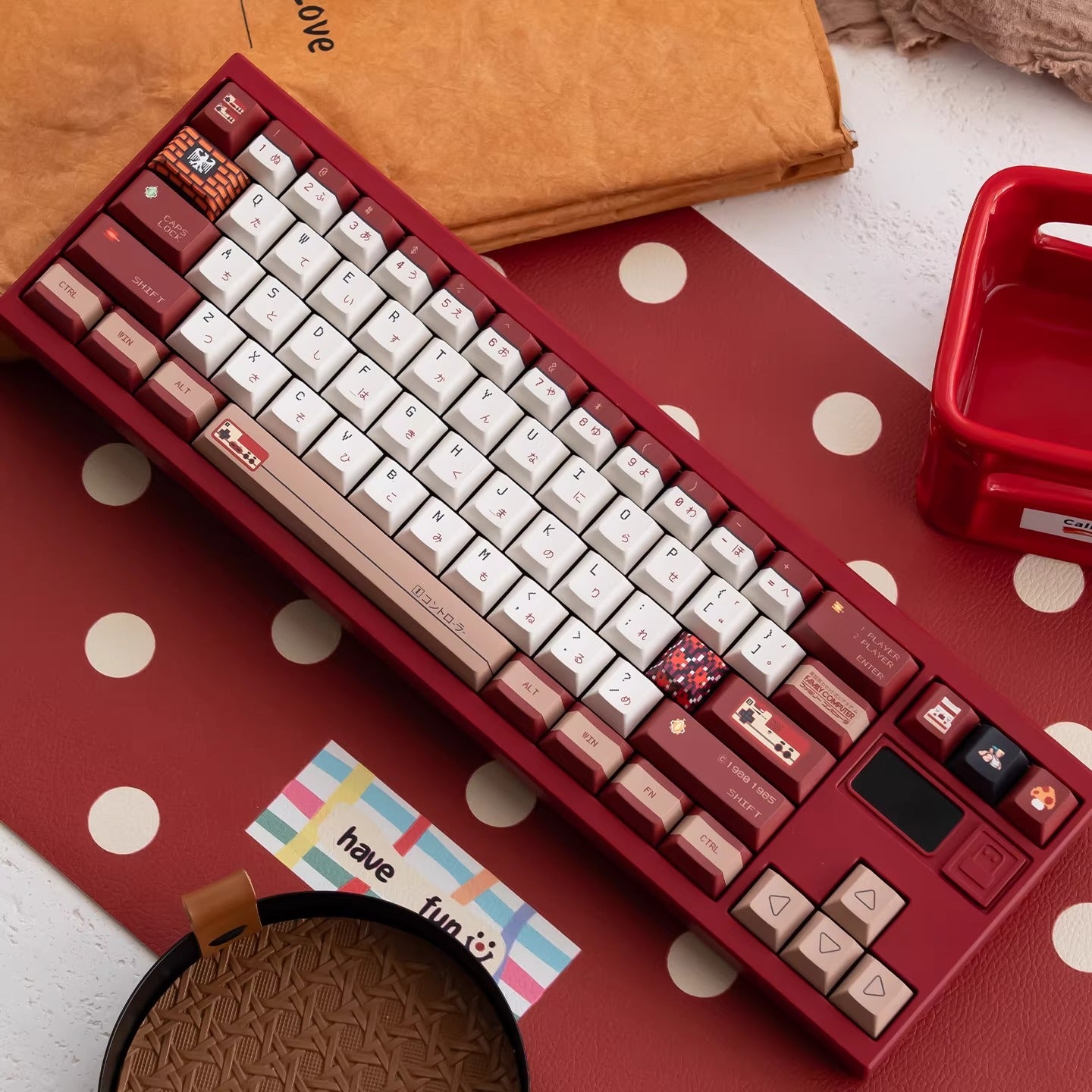 Family Computer, Nintendo Entertainment System theme, customized keycap set with PBT+PC sublimation technology, FC keycap set