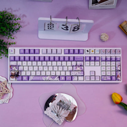 Azur Lane, HMS Unicorn theme, PBT material personalized keycap set, anime keycap culture peripheral mechanical keyboard decoration keycaps， Compatible with 61/64/68/75/84/87/104 key mechanical keyboard keycap set