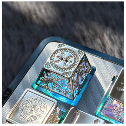 Pure silver hollow 12 Constellation  Personalized Keycaps, Mechanical Keyboard Decorative Keycaps, Constellation Divination Cultural Creative Products.