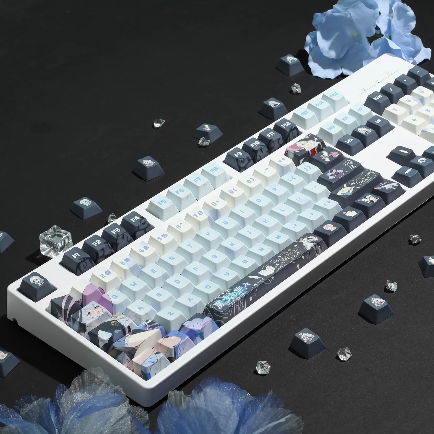 Wandering Witch series, Elaina theme, PBT material personalized keycap set, anime game culture creative decoration keycap set, mechanical keyboard, anime keycap art keycap