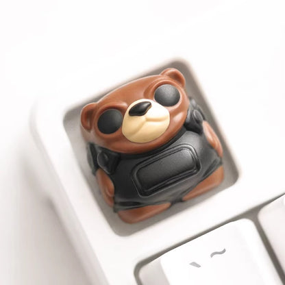 VALORANT， Tactical Bear themed design keycaps, multi-color resin molding, game culture peripheral mechanical keyboard decoration keycaps