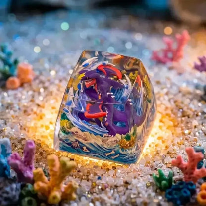 Pok é  mon, Garchomp theme coating and sealing design, Crystal Resin Personalized Keycaps, Anime Game Culture Creative Resin Keycaps, Mechanical Keyboard Art Decorative Keycaps