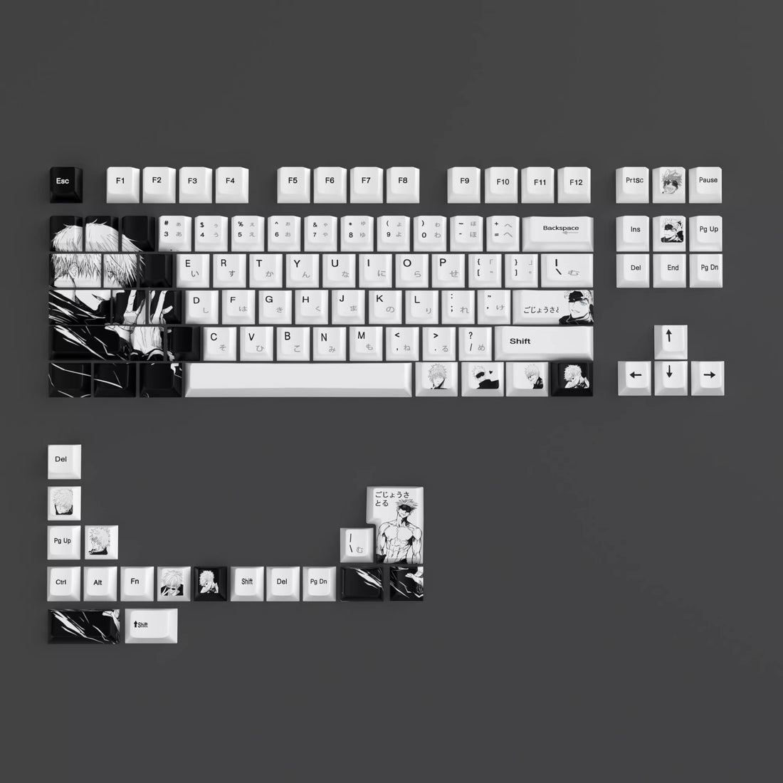 Jujutsu Kaisen series, Gojo Satoru themed personalized keycap set, PBT material, anime style keycap set, suitable for 61/64/68/75/84/87/104 key mechanical keyboards