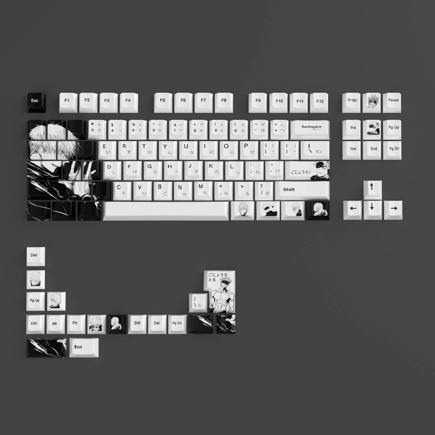 Jujutsu Kaisen series, Gojo Satoru themed personalized keycap set, PBT material, anime style keycap set, suitable for 61/64/68/75/84/87/104 key mechanical keyboards
