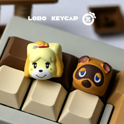 Animal Crossing: New Horizons， Multi colored resin personalized keycaps, decorative keycaps for anime and game culture and creativity
