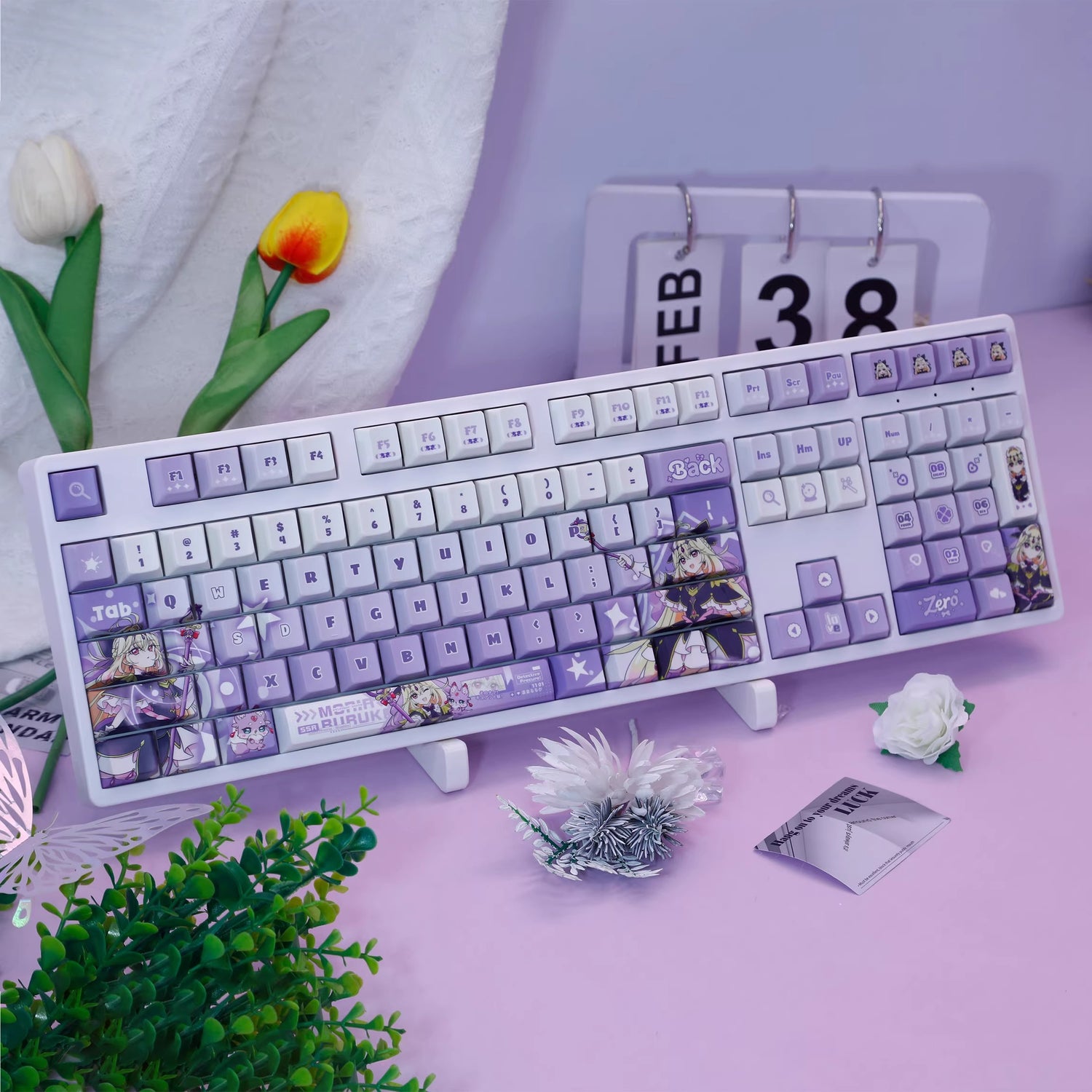 Star Detective Precure! Cure Arcana Shadow Theme Design Keycap, Decorative Keycap Set PBT anime Animation Keycap Mechanical Keyboard Personalized Keycap