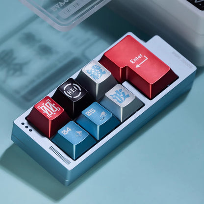 EVA series, mecha themed design, PBT metallic paint material personalized keycap set, anime and game creative design decoration set keycaps