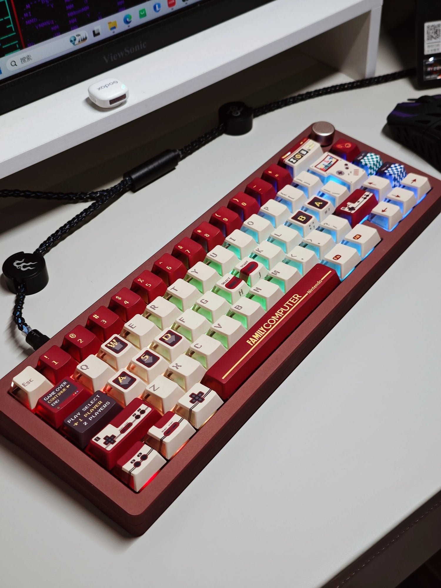 Childhood Memories Series, FC game console retro game console theme personalized keycap design, PBT material customized set keycap decoration keycap