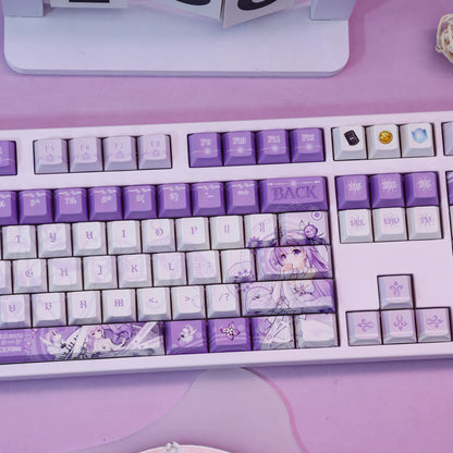 Azur Lane, HMS Unicorn theme, PBT material personalized keycap set, anime keycap culture peripheral mechanical keyboard decoration keycaps， Compatible with 61/64/68/75/84/87/104 key mechanical keyboard keycap set