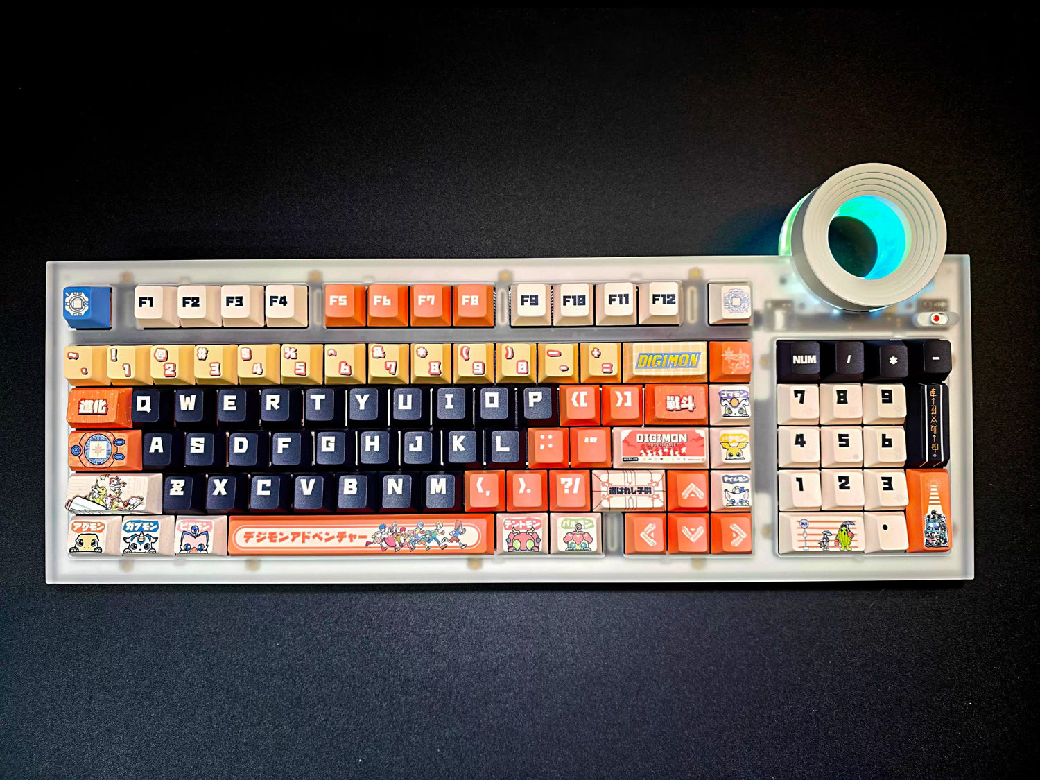 Digimon Theme Series, PBT material, sublimation technology, animation cartoon decoration keycap set