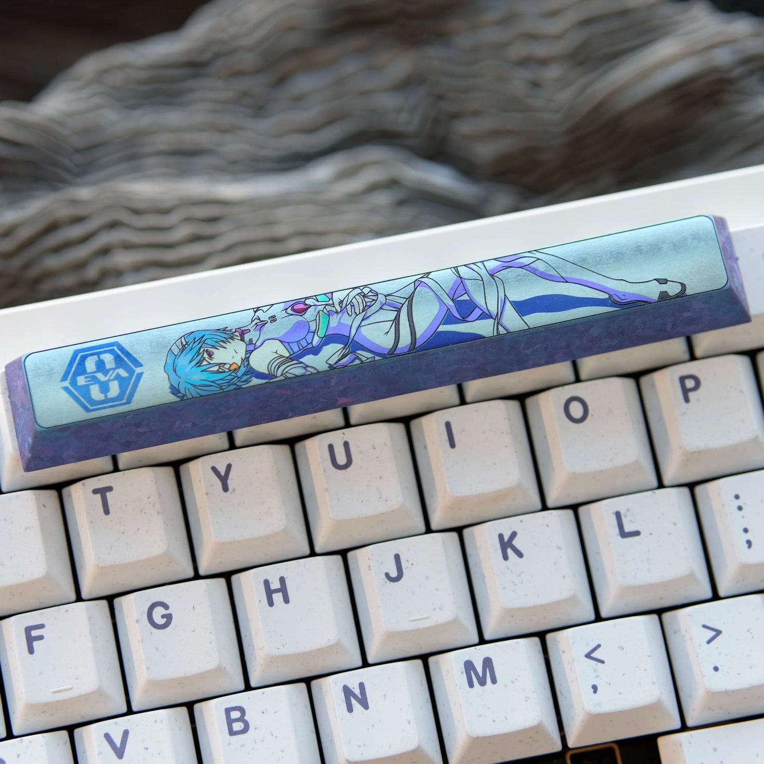 EVA series, Asuka/Ayanami Rei theme, 6.25U/7U space bar titanium alloy personalized keycaps, anime game theme design mechanical keyboard decoration keycaps