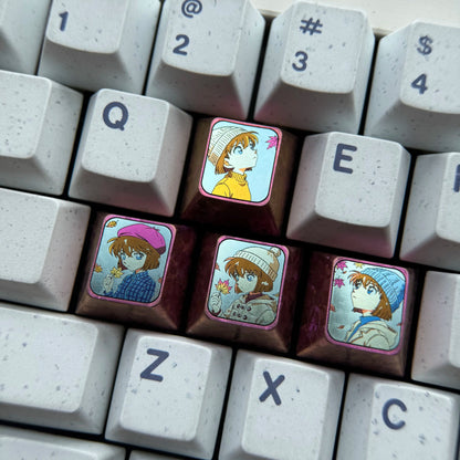 Anime, game, cartoon, WASD/directional key titanium alloy set personalized keycaps, collection, anime and game decorative art keycap combination customized metal set