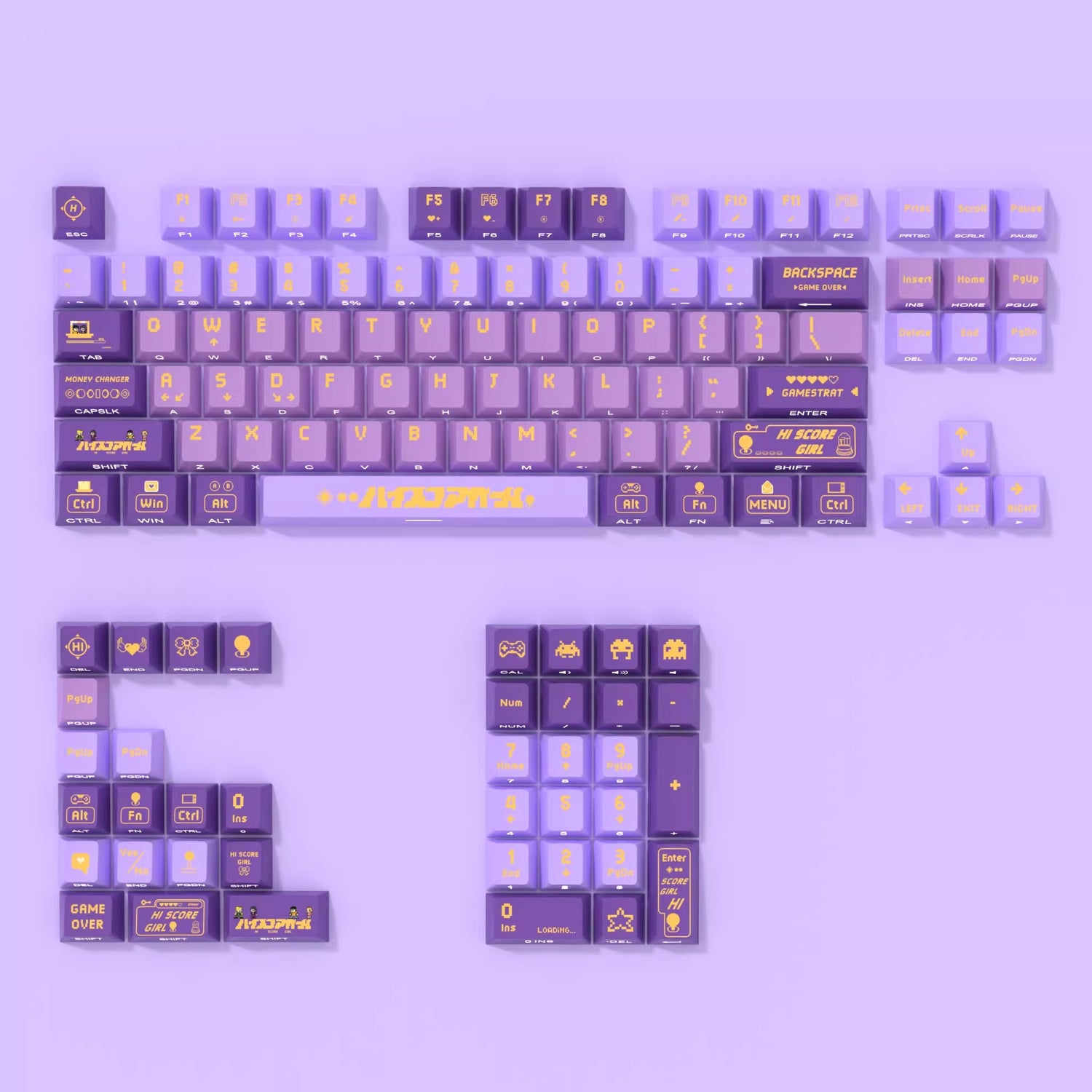 High Score Girl themed keycaps, PBT PC material, sublimation technology, animation cartoon decoration keycap set