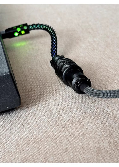 Three segment illuminated aviation plug cable customized keyboard cable 8k customized keyboard data cable