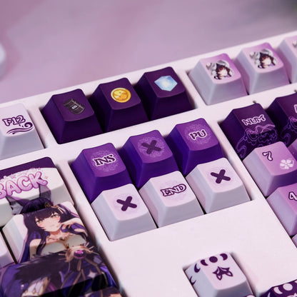 Azur Lane，Musashi theme, PBT material personalized keycap set, anime keycap culture peripheral mechanical keyboard decoration keycaps， Compatible with 61/64/68/75/84/87/104 key mechanical keyboard keycap set