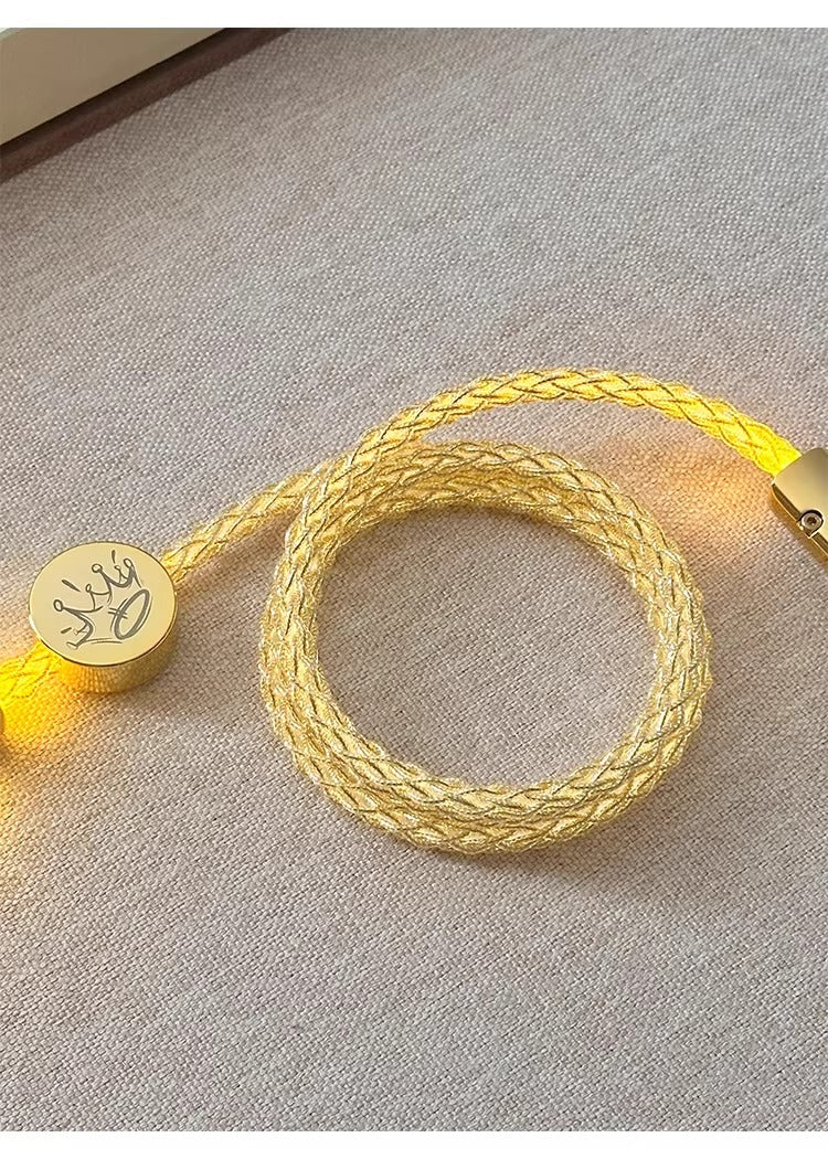 Single crystal copper overall luminous gold/warm light aviation plug customized mechanical keyboard manual data cable