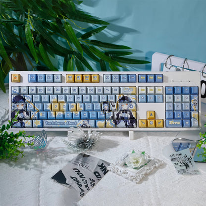 Magical Girl Witch Trial， Tachibana Sherii theme design keycap, decorative keycap set PBT anime animation keycap mechanical keyboard personalized keycap set, suitable for 61/64/68/75/84/87/104 key mechanical keyboards