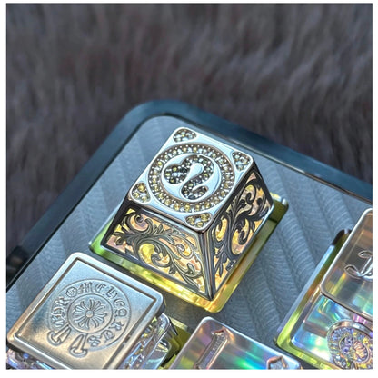 Pure silver hollow 12 Constellation  Personalized Keycaps, Mechanical Keyboard Decorative Keycaps, Constellation Divination Cultural Creative Products.
