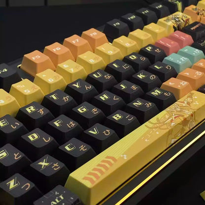 Muteki Gamer theme design personalized keycap set, PBT material sublimation process, anime keycap set suitable for 61/64/68/75/84/87/104 Key Mechanical Keyboard