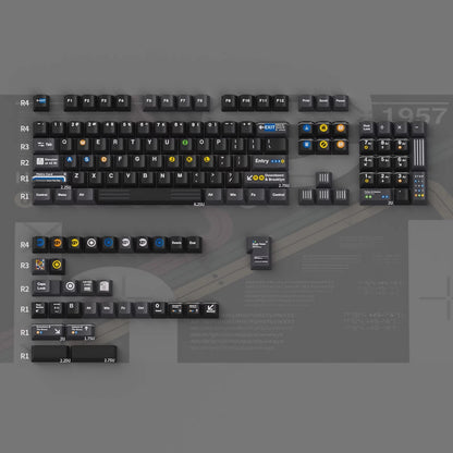 New York subway themed design, PBT material personalized keycap set, factory highly customized keycap decoration set, compatible with Wooting/ROG EXTREME mechanical keyboard