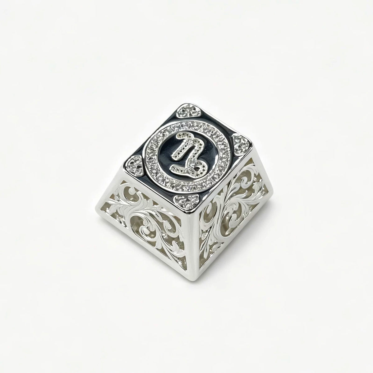Pure silver hollow 12 Constellation  Personalized Keycaps, Mechanical Keyboard Decorative Keycaps, Constellation Divination Cultural Creative Products.