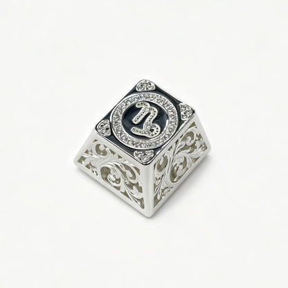 Pure silver hollow 12 Constellation  Personalized Keycaps, Mechanical Keyboard Decorative Keycaps, Constellation Divination Cultural Creative Products.