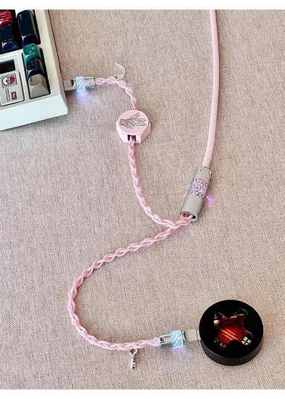 Independent induction magnetic switch light, one to two dual Type-C, 8k gaming cable, keyboard customization, manual data cable
