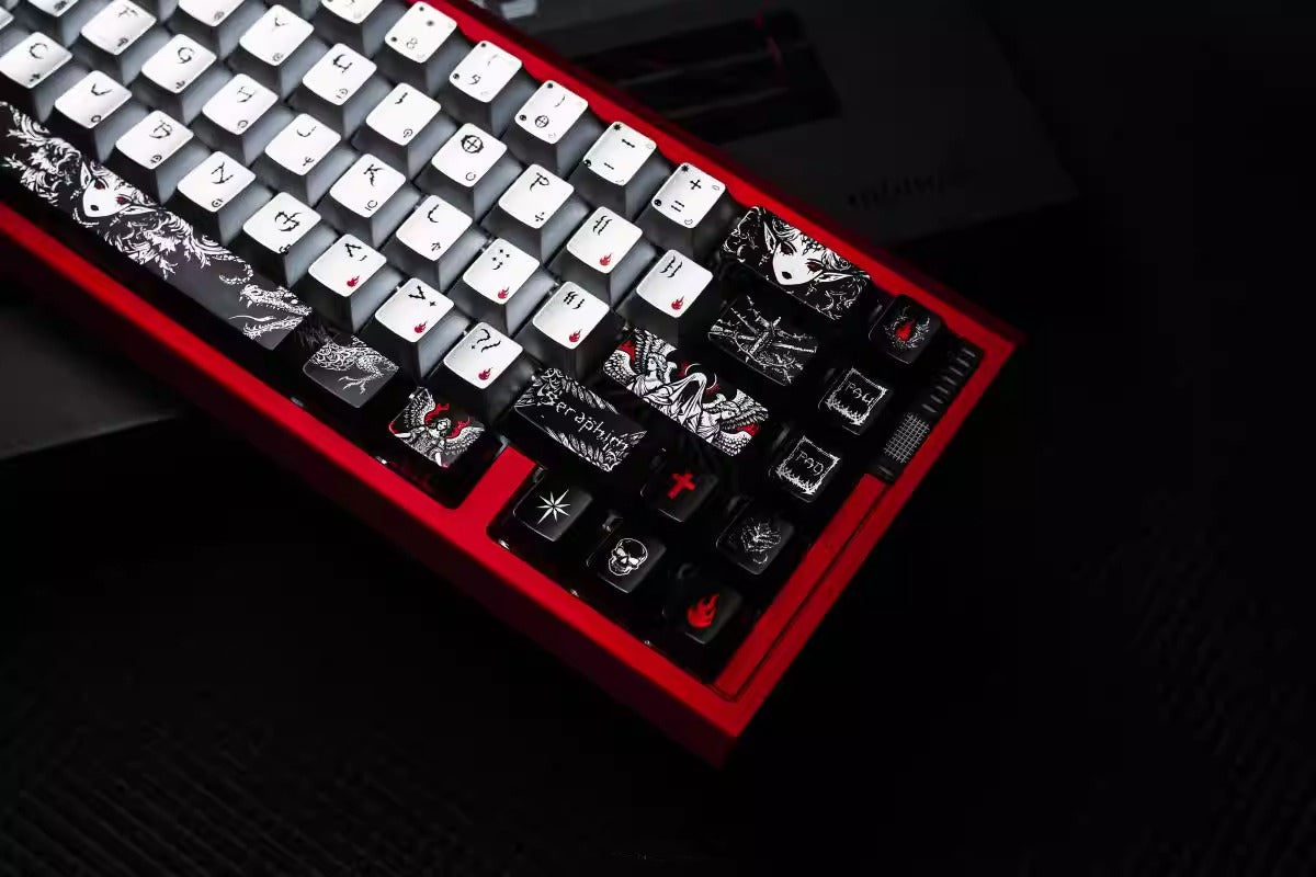 Fallen Angel Theme Design Keycap Metal Paint Pearl Paint Craftsmanship PBT Material Original Factory High Heat Sublimation Craftsmanship High Beauty Customization Personalized Keycap Set