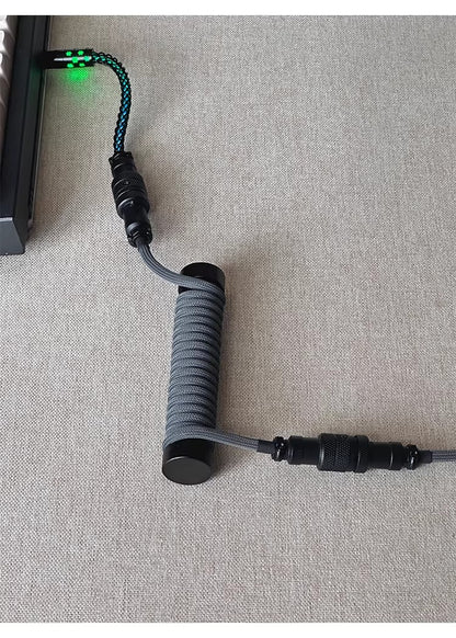 Three segment illuminated aviation plug cable customized keyboard cable 8k customized keyboard data cable