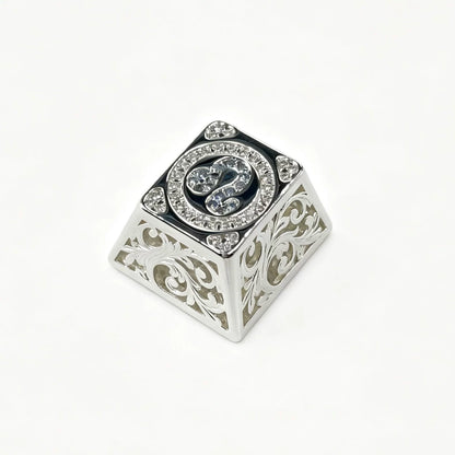 Pure silver hollow 12 Constellation  Personalized Keycaps, Mechanical Keyboard Decorative Keycaps, Constellation Divination Cultural Creative Products.