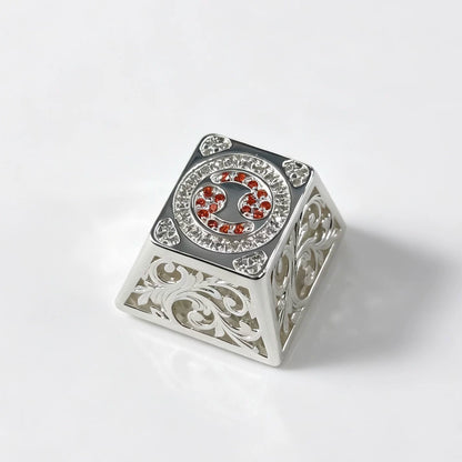 Pure silver hollow 12 Constellation  Personalized Keycaps, Mechanical Keyboard Decorative Keycaps, Constellation Divination Cultural Creative Products.