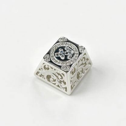 Pure silver hollow 12 Constellation  Personalized Keycaps, Mechanical Keyboard Decorative Keycaps, Constellation Divination Cultural Creative Products.