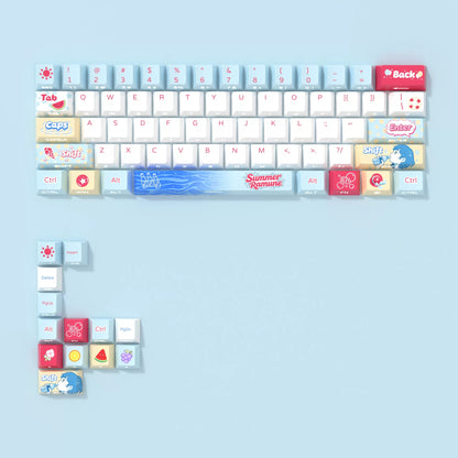 Lamune themed series, summer themed keycap set, PBT material personalized keycap set, anime and games cultural creative decoration keycap set, compatible with 61/64/68/75/84/87/104 mechanical keyboard