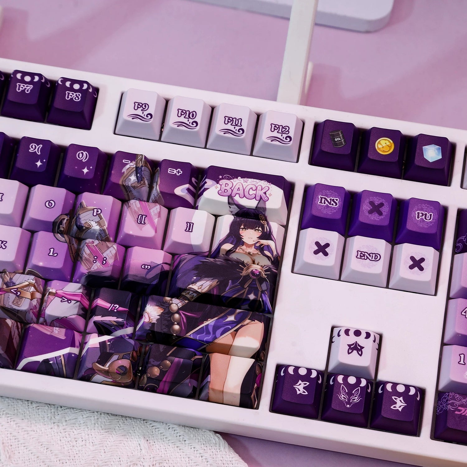 Azur Lane，Musashi theme, PBT material personalized keycap set, anime keycap culture peripheral mechanical keyboard decoration keycaps， Compatible with 61/64/68/75/84/87/104 key mechanical keyboard keycap set