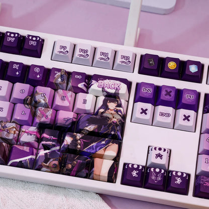 Azur Lane，Musashi theme, PBT material personalized keycap set, anime keycap culture peripheral mechanical keyboard decoration keycaps， Compatible with 61/64/68/75/84/87/104 key mechanical keyboard keycap set