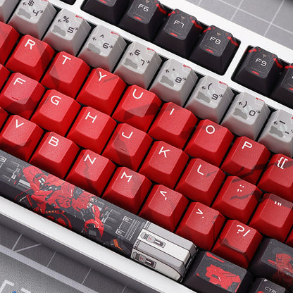 Gundam‌， SAZABI，MSN-04, There are two versions: opaque and semi transparent personalized keycaps, mechanical keyboard replacement keycap set, anime and game cultural and creative keycaps set,61/64/68/75/84/87/104 Key Mechanical Keyboard Keycap Set