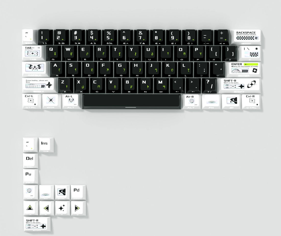Time spans theme design, PBT material personalized keycap set, anime and games cultural creative decoration keycap set, compatible with 61/64/68/75/84/87/104 mechanical keyboard
