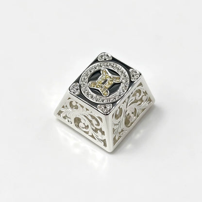 Pure silver hollow 12 Constellation  Personalized Keycaps, Mechanical Keyboard Decorative Keycaps, Constellation Divination Cultural Creative Products.