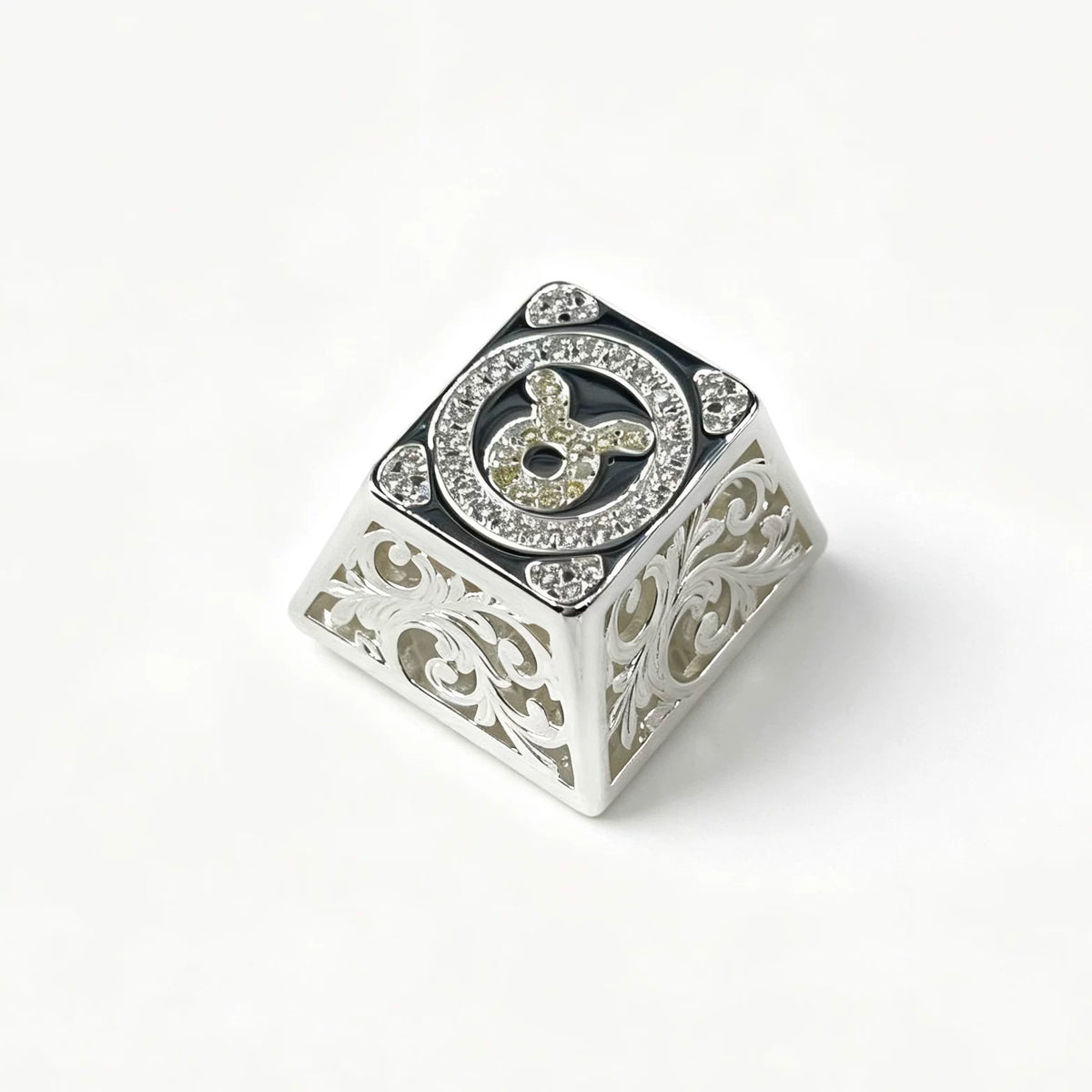 Pure silver hollow 12 Constellation  Personalized Keycaps, Mechanical Keyboard Decorative Keycaps, Constellation Divination Cultural Creative Products.